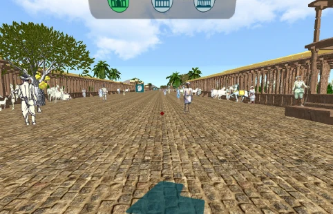 Navigation arrow and dashboard within the bazaar experience