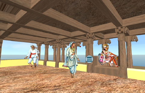 Immersive mandapa sequence inside the experience